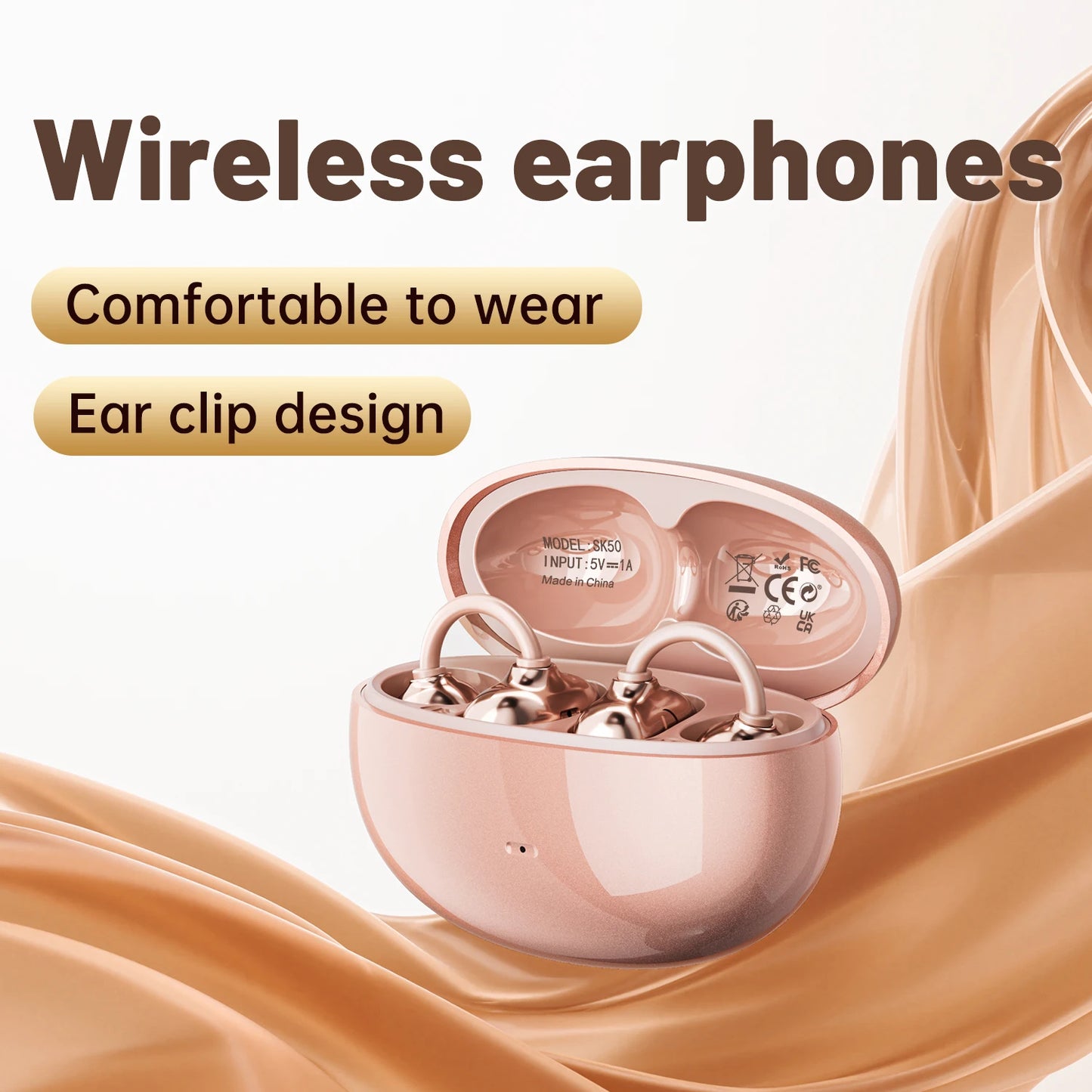 Shuke Open Ear Clip Wireless Bluetooth Headphones Noise Cancelling