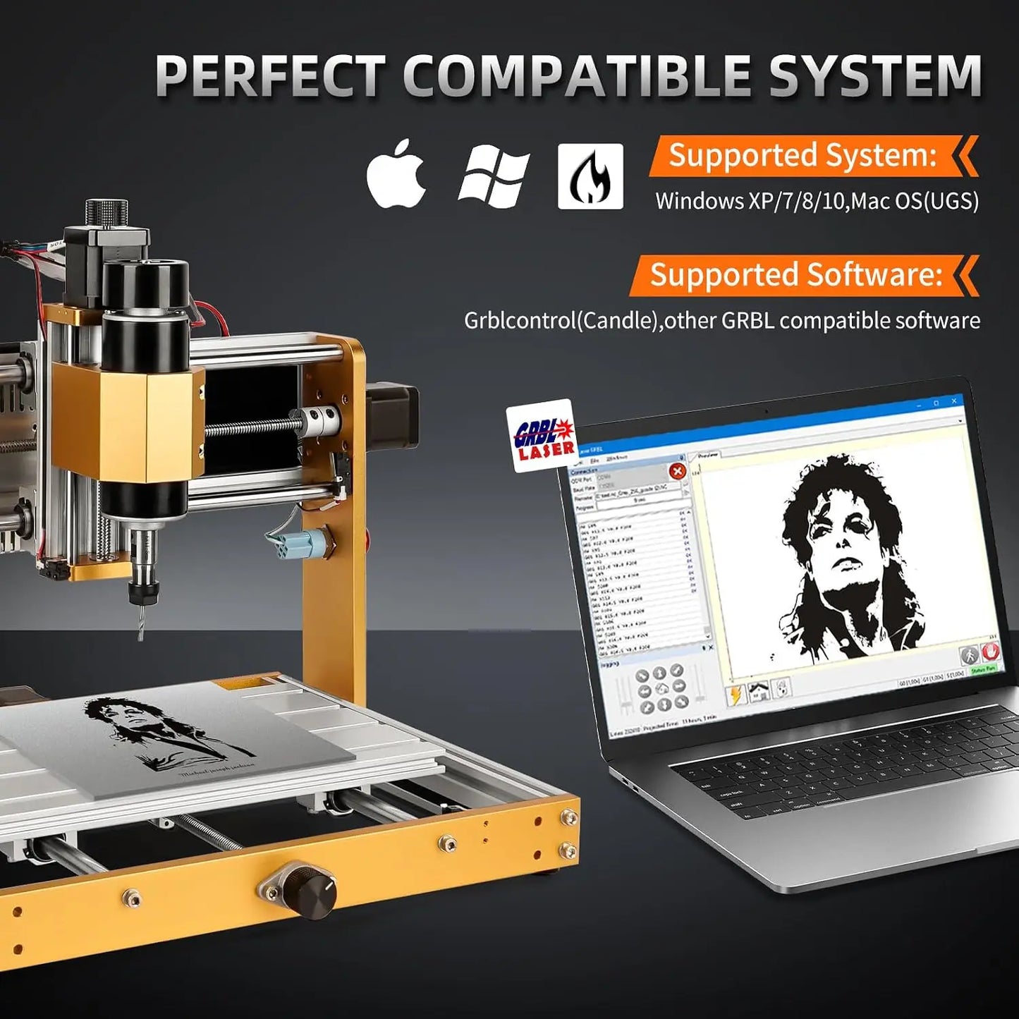 CNC3018pro Machine 500W All-Metal CNC Router Machine 3 Axis Limit Switches & Emergency-Stop with GRBL Offline Control