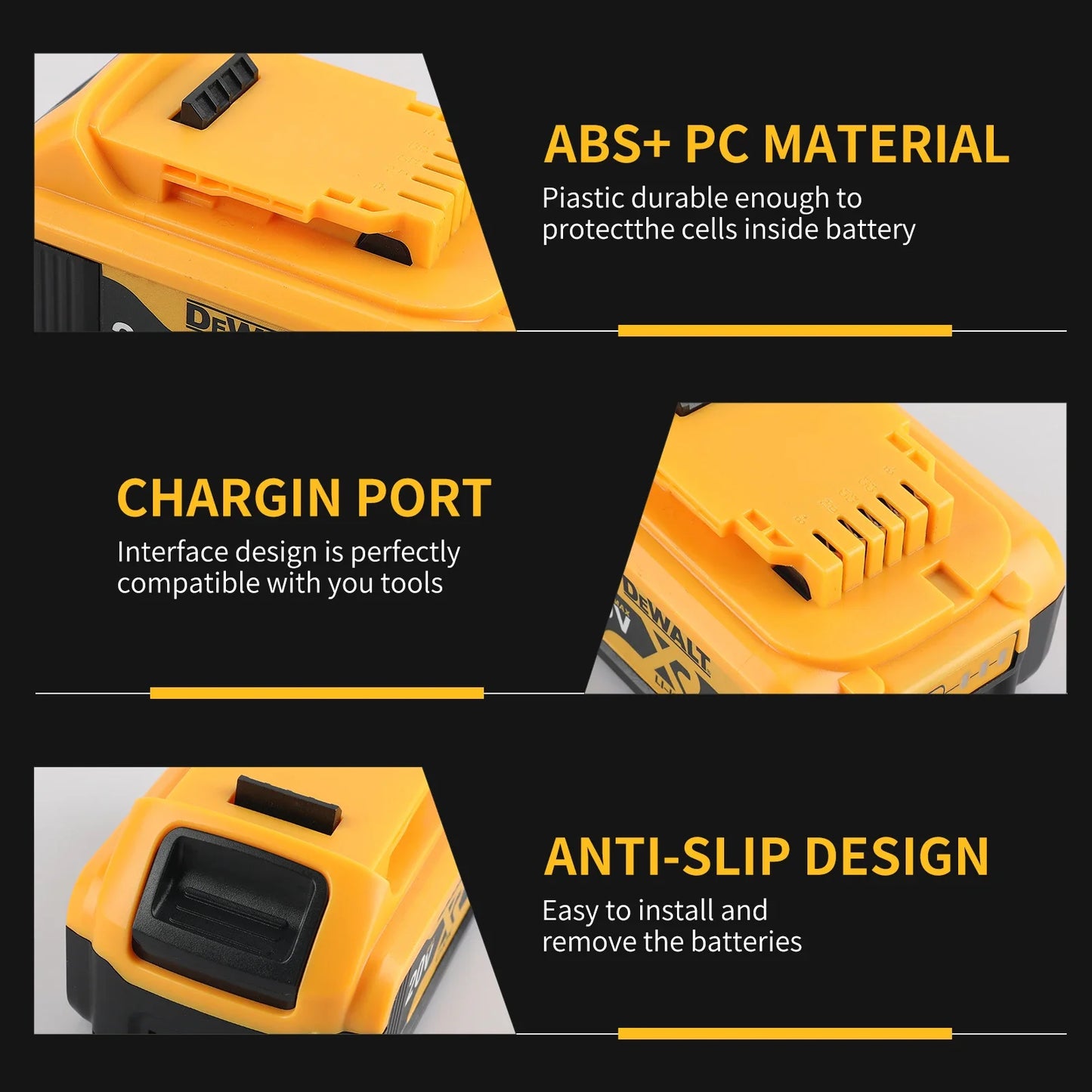 DEWALT DCB206 20V 6.0Ah Lithium Ion Battery, Rechargeable Backup Battery Pack for All DEWALT 20V Power Tools Ensuring Performance
