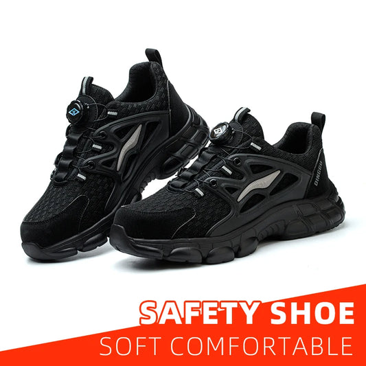 Breathable Woven Knit Industrial Construction Sneakers Industrial And Construction Site protective shoes