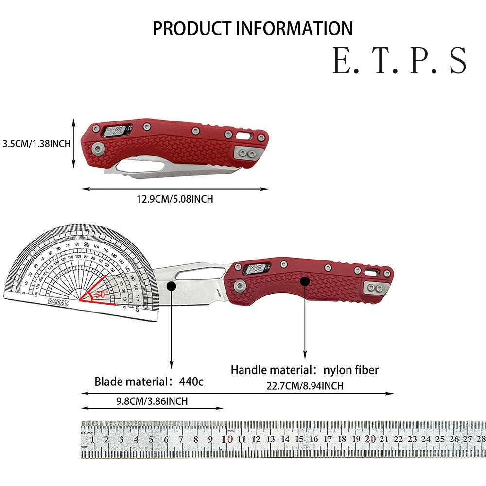 MSI RAM-LOK 210T-10PMBK Folding Pocket Knife Lightweight for Outdoor EDC Camping Fishing Hunting Multifunctional Tools