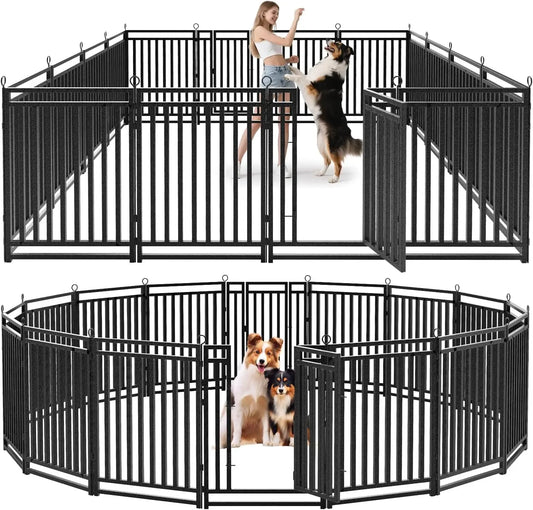 Dog Fence Outdoor Indoor, 40" Inch Height 16 Panels Dog Playpen for Large/Medium/Small Dogs Metal Dog Pen for Yard Camping and R