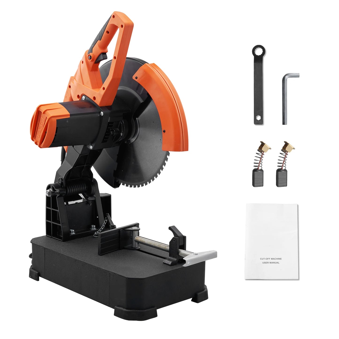 SucceBuy 2800W Chop Saw 14"/355mm Blade Diameter Cut Off Saw 1200RPM Steel Cutting Machine 0-45° Adjustable Dry Cut Chop Saw